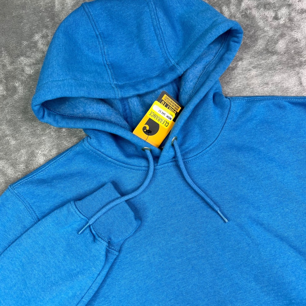 Carhartt Midweight Logo Sleeve Graphic Hoodie Mens XS Blue Loose Fit Pullover